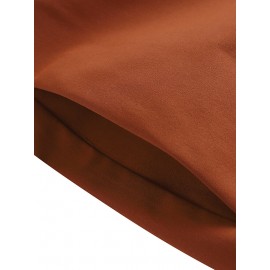 Women Solid Crew Neck Casual Sleeveless Dress With Pocket