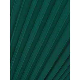 Women Solid Pleated Crew Neck Casual Short Sleeve Dress