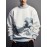 Mens Japanese Wave Ukiyoe Print Crew Neck Pullover Sweatshirts