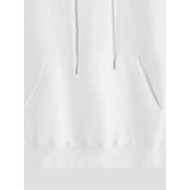 Mens Christmas Letter Back Print Kangaroo Pocket Drawstring Hoodies Winter